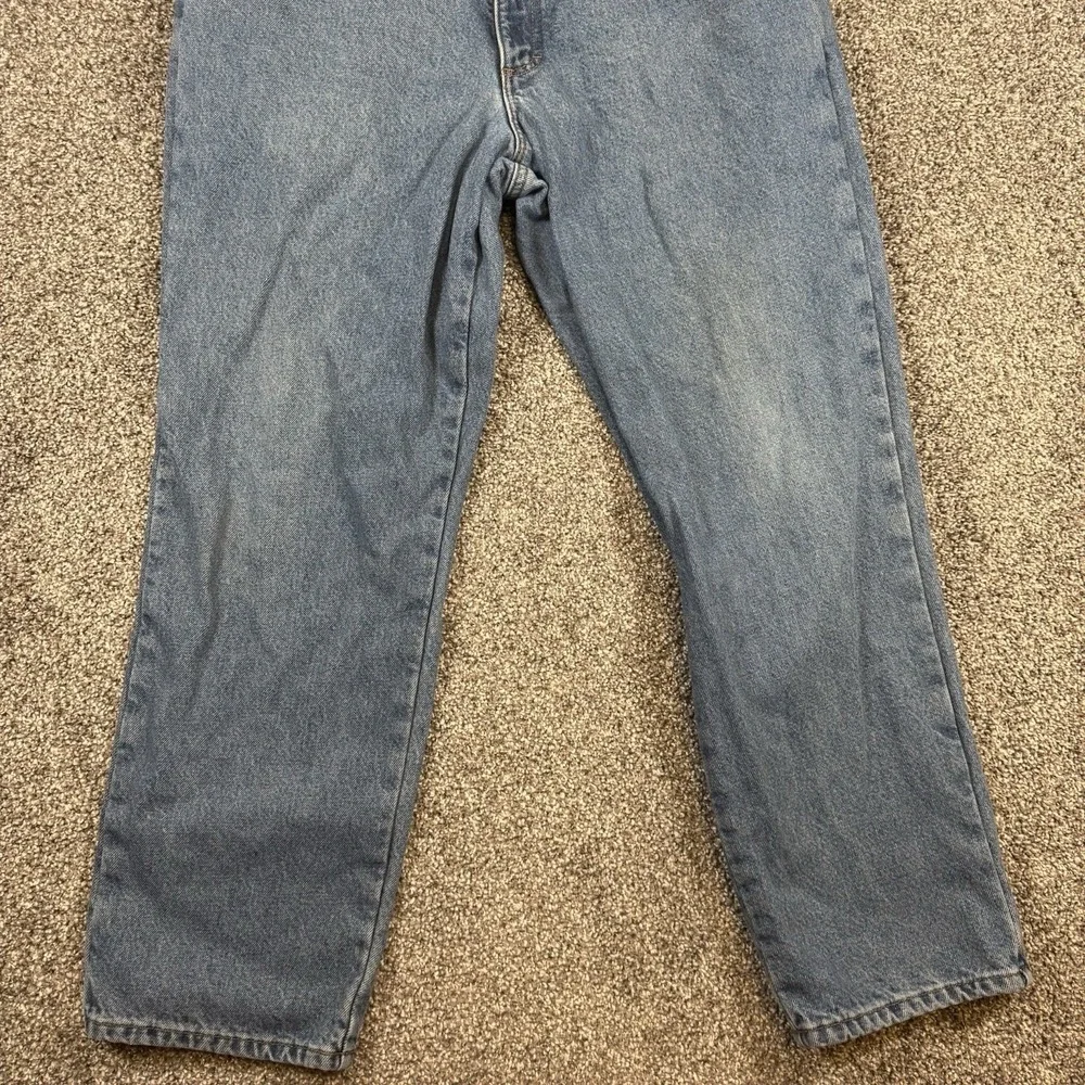 LL Bean Jeans Adult 38x29‎ Blue Denim Classic Fit Flannel Lined Straight